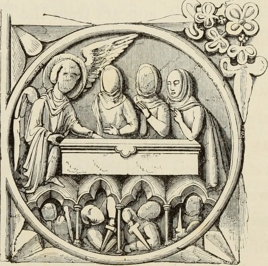 An illustration from Architectural notices of the churches of the Archdeaconry of Northampton. Deaneries of Higham Ferrers and Haddon, 1849, leaf 28