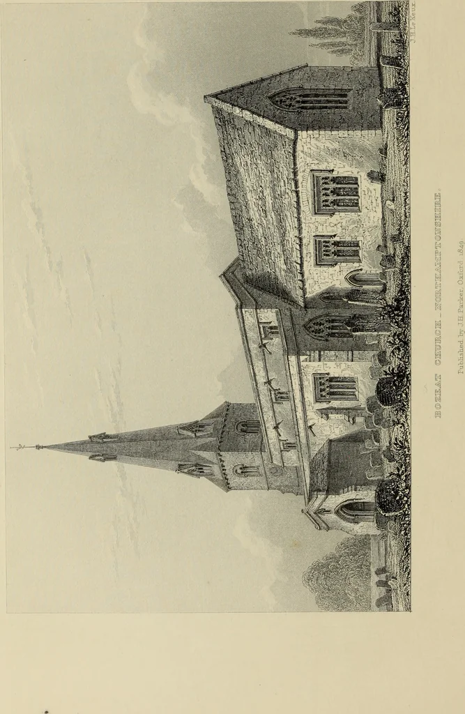 An illustration from Architectural notices of the churches of the Archdeaconry of Northampton. Deaneries of Higham Ferrers and Haddon, 1849, leaf 281