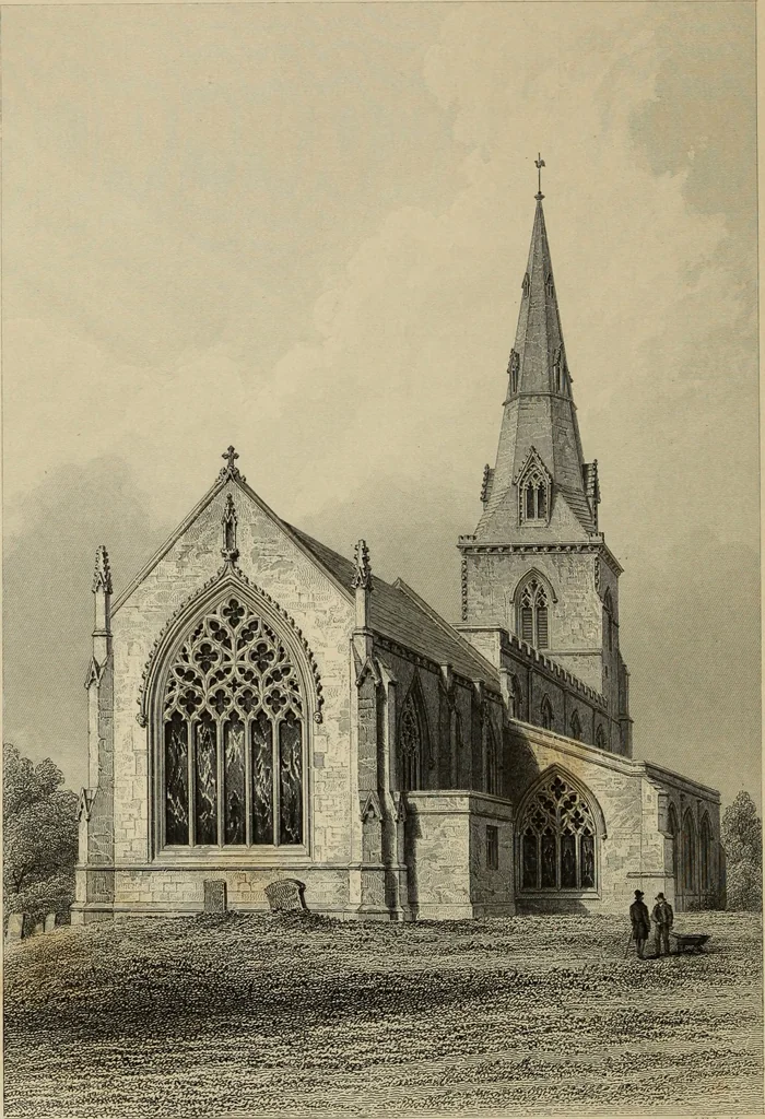An illustration from Architectural notices of the churches of the Archdeaconry of Northampton. Deaneries of Higham Ferrers and Haddon, 1849, leaf 285