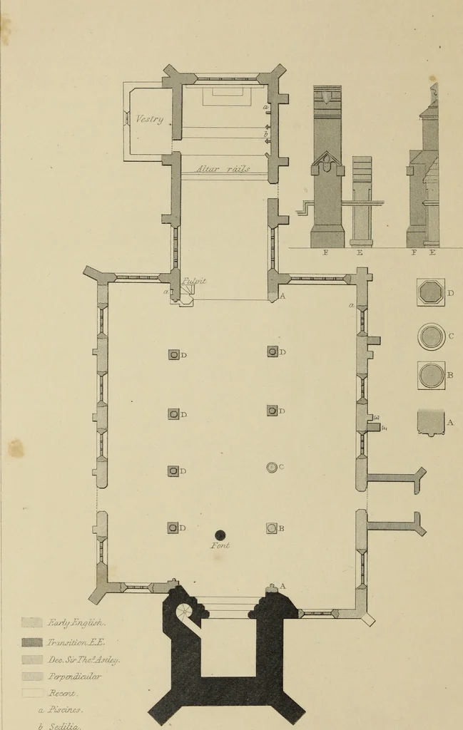 An illustration from Architectural notices of the churches of the Archdeaconry of Northampton. Deaneries of Higham Ferrers and Haddon, 1849, leaf 291