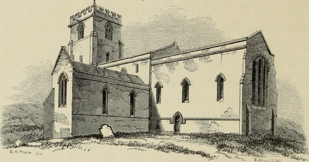 An illustration from Architectural notices of the churches of the Archdeaconry of Northampton. Deaneries of Higham Ferrers and Haddon, 1849, leaf 295