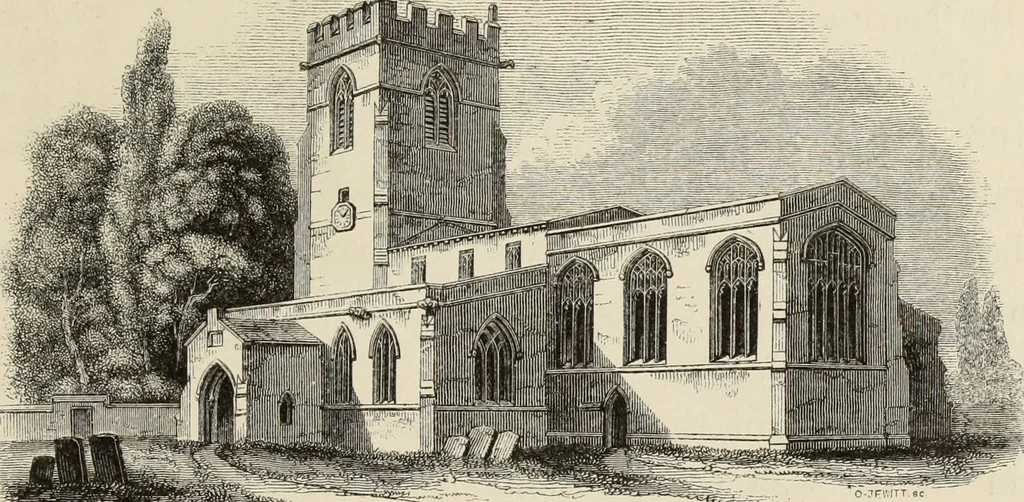 An illustration from Architectural notices of the churches of the Archdeaconry of Northampton. Deaneries of Higham Ferrers and Haddon, 1849, leaf 326