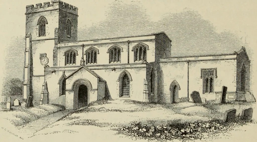 An illustration from Architectural notices of the churches of the Archdeaconry of Northampton. Deaneries of Higham Ferrers and Haddon, 1849, leaf 329