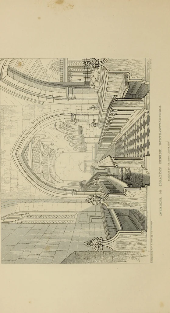 An illustration from Architectural notices of the churches of the Archdeaconry of Northampton. Deaneries of Higham Ferrers and Haddon, 1849, leaf 345