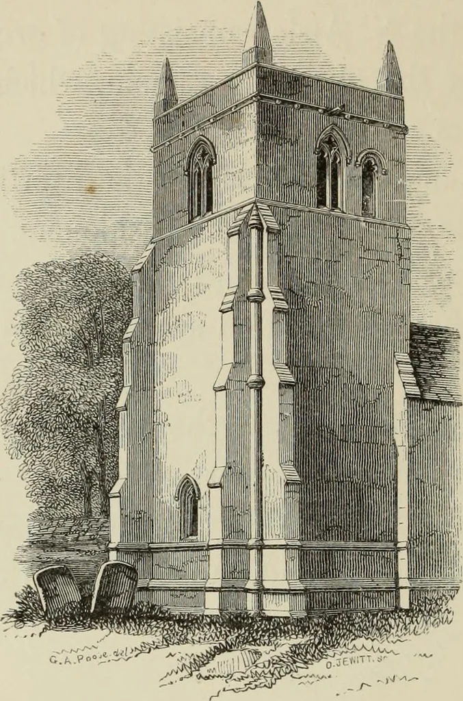 An illustration from Architectural notices of the churches of the Archdeaconry of Northampton. Deaneries of Higham Ferrers and Haddon, 1849, leaf 347
