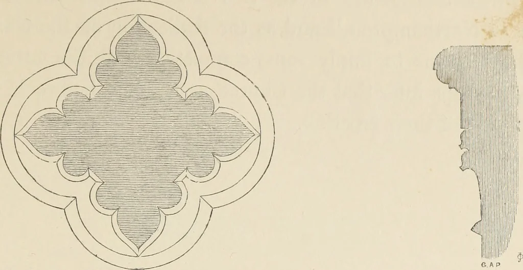 An illustration from Architectural notices of the churches of the Archdeaconry of Northampton. Deaneries of Higham Ferrers and Haddon, 1849, leaf 354