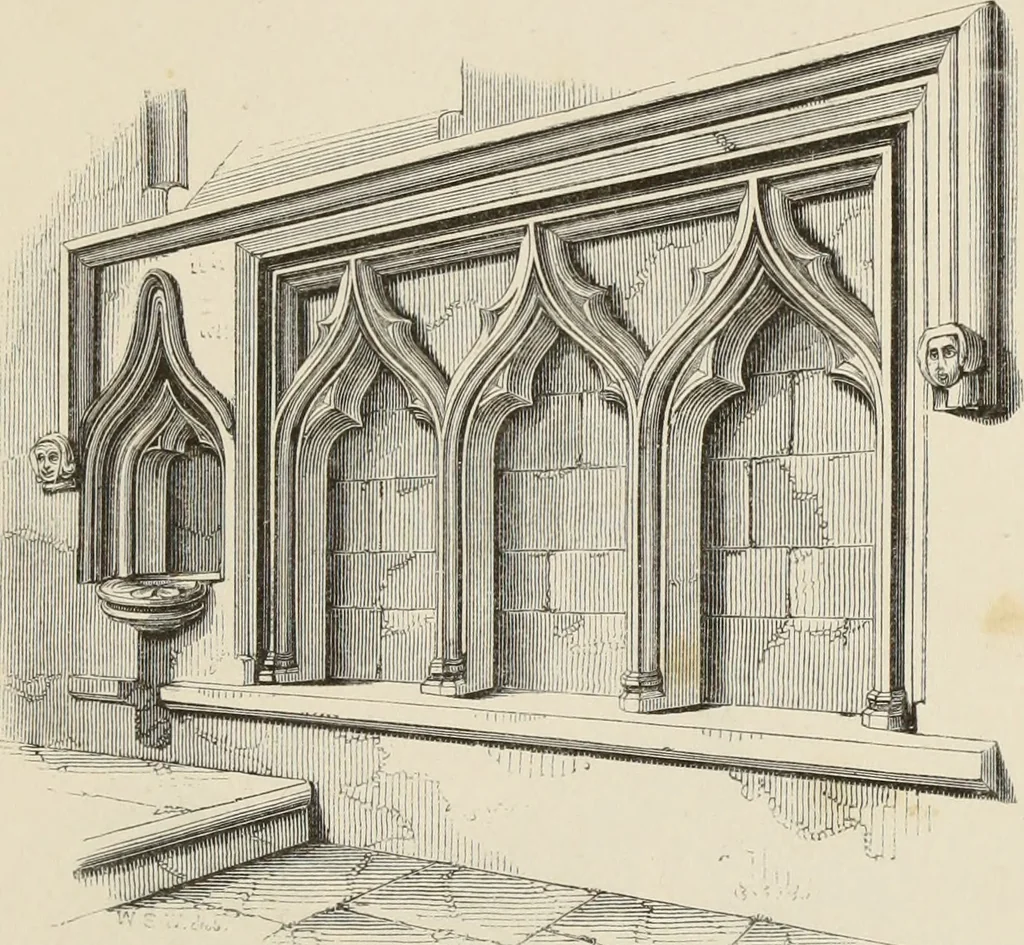 An illustration from Architectural notices of the churches of the Archdeaconry of Northampton. Deaneries of Higham Ferrers and Haddon, 1849, leaf 368