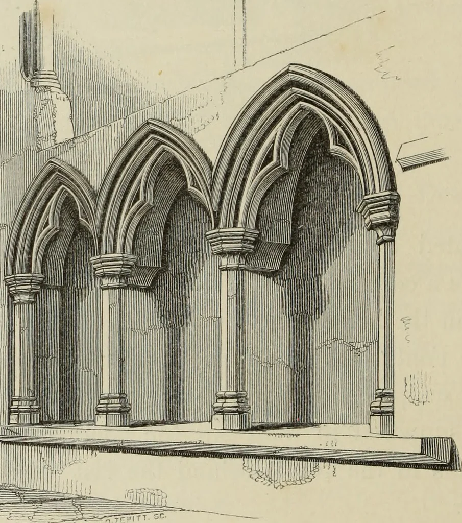 An illustration from Architectural notices of the churches of the Archdeaconry of Northampton. Deaneries of Higham Ferrers and Haddon, 1849, leaf 369