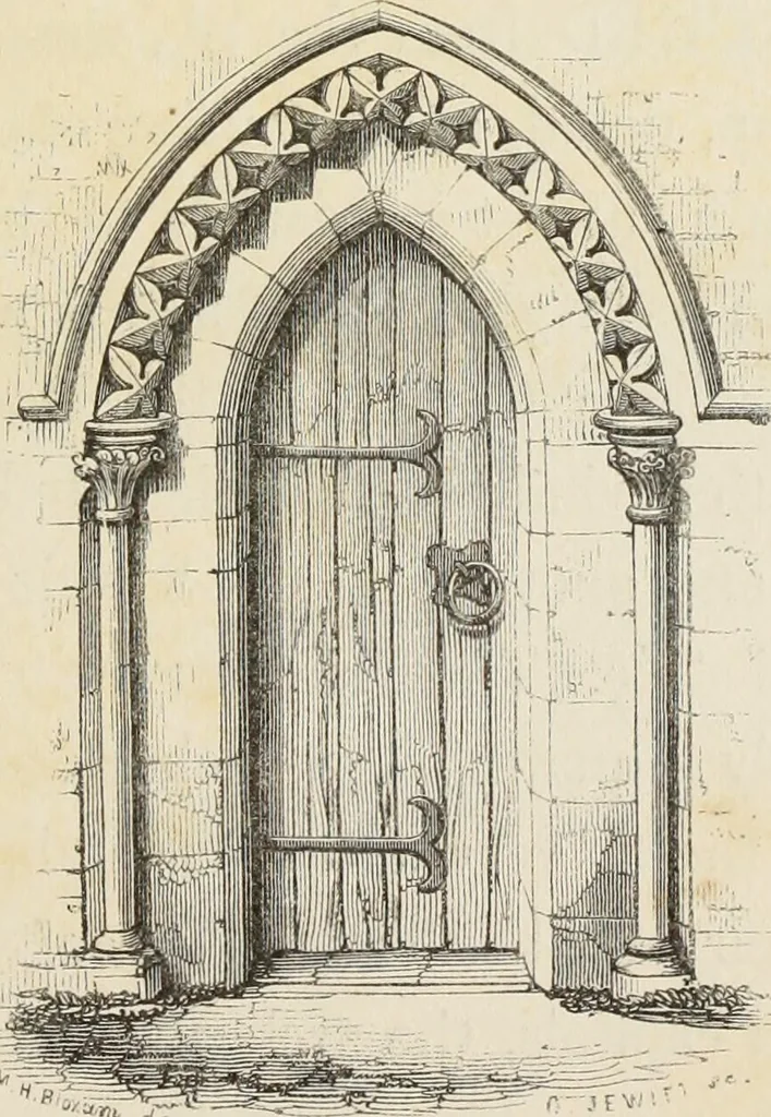 An illustration from Architectural notices of the churches of the Archdeaconry of Northampton. Deaneries of Higham Ferrers and Haddon, 1849, leaf 388