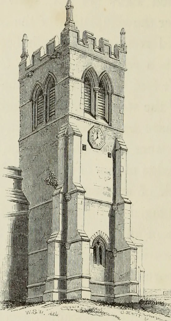An illustration from Architectural notices of the churches of the Archdeaconry of Northampton. Deaneries of Higham Ferrers and Haddon, 1849, leaf 391