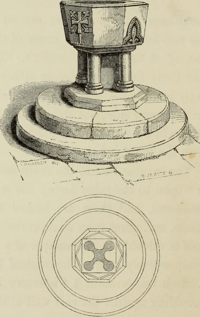 An illustration from Architectural notices of the churches of the Archdeaconry of Northampton. Deaneries of Higham Ferrers and Haddon, 1849, leaf 47