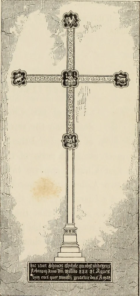 An illustration from Architectural notices of the churches of the Archdeaconry of Northampton. Deaneries of Higham Ferrers and Haddon, 1849, leaf 48