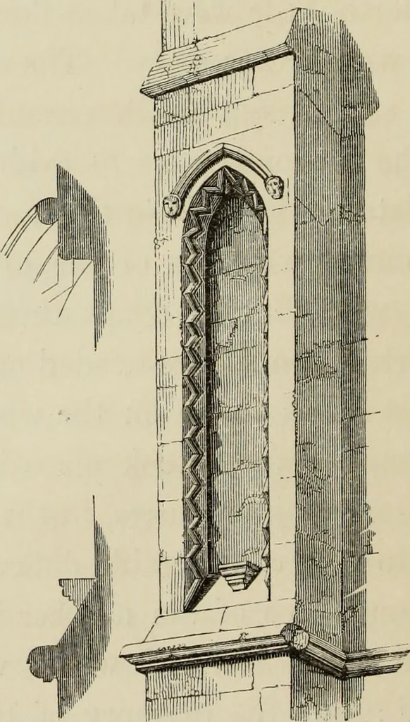 An illustration from Architectural notices of the churches of the Archdeaconry of Northampton. Deaneries of Higham Ferrers and Haddon, 1849, leaf 51