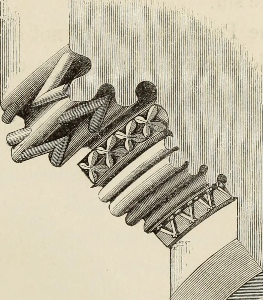An illustration from Architectural notices of the churches of the Archdeaconry of Northampton. Deaneries of Higham Ferrers and Haddon, 1849, leaf 68