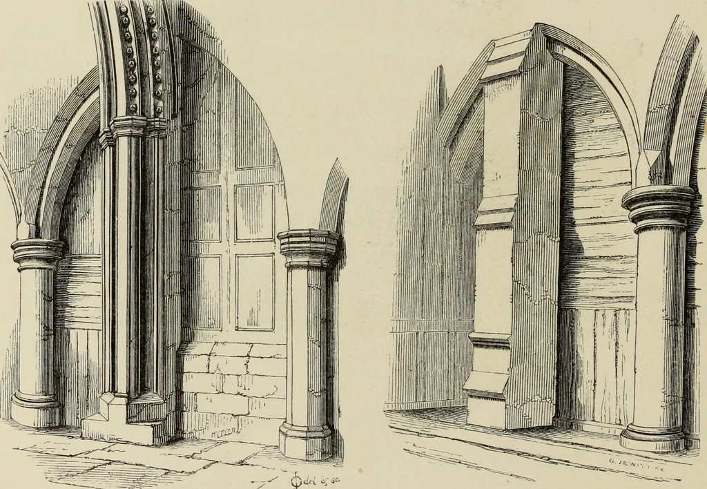 An illustration from Architectural notices of the churches of the Archdeaconry of Northampton. Deaneries of Higham Ferrers and Haddon, 1849, leaf 97