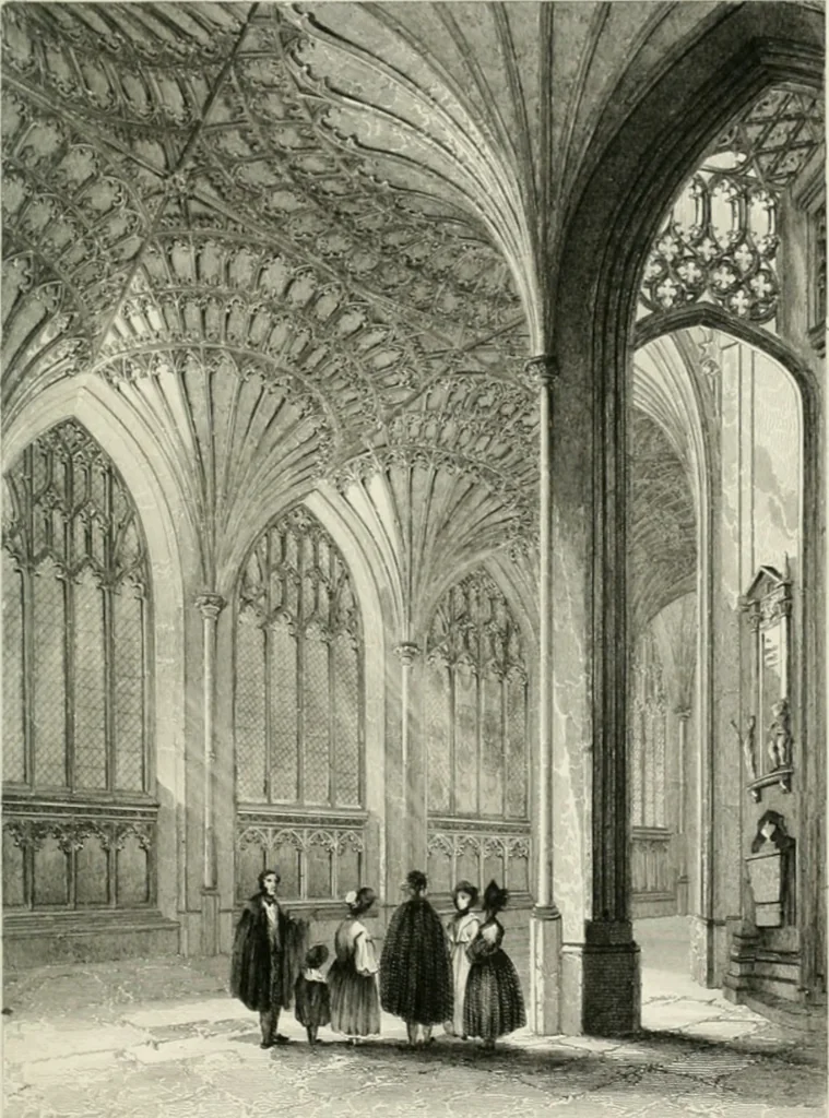 An illustration from Architectural and picturesque illustrations of the cathedral churches of England and Wales. The drawings made from sketches taken expressly for this work, by Robert Garland. With descriptions by Thomas Moule, 1838, leaf 154