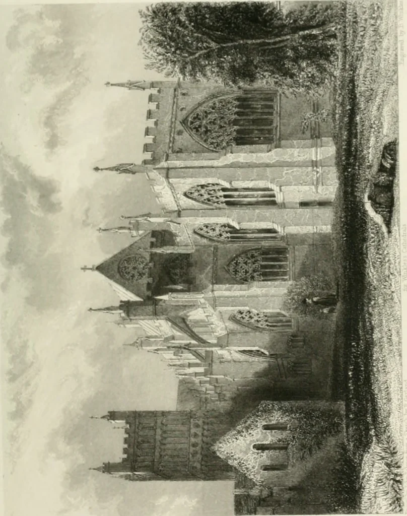 An illustration from Architectural and picturesque illustrations of the cathedral churches of England and Wales. The drawings made from sketches taken expressly for this work, by Robert Garland. With descriptions by Thomas Moule, 1838, leaf 198