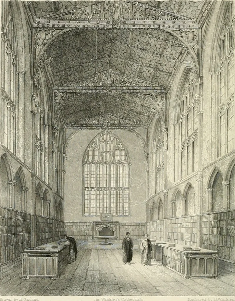 An illustration from Architectural and picturesque illustrations of the cathedral churches of England and Wales. The drawings made from sketches taken expressly for this work, by Robert Garland. With descriptions by Thomas Moule, 1838, leaf 221