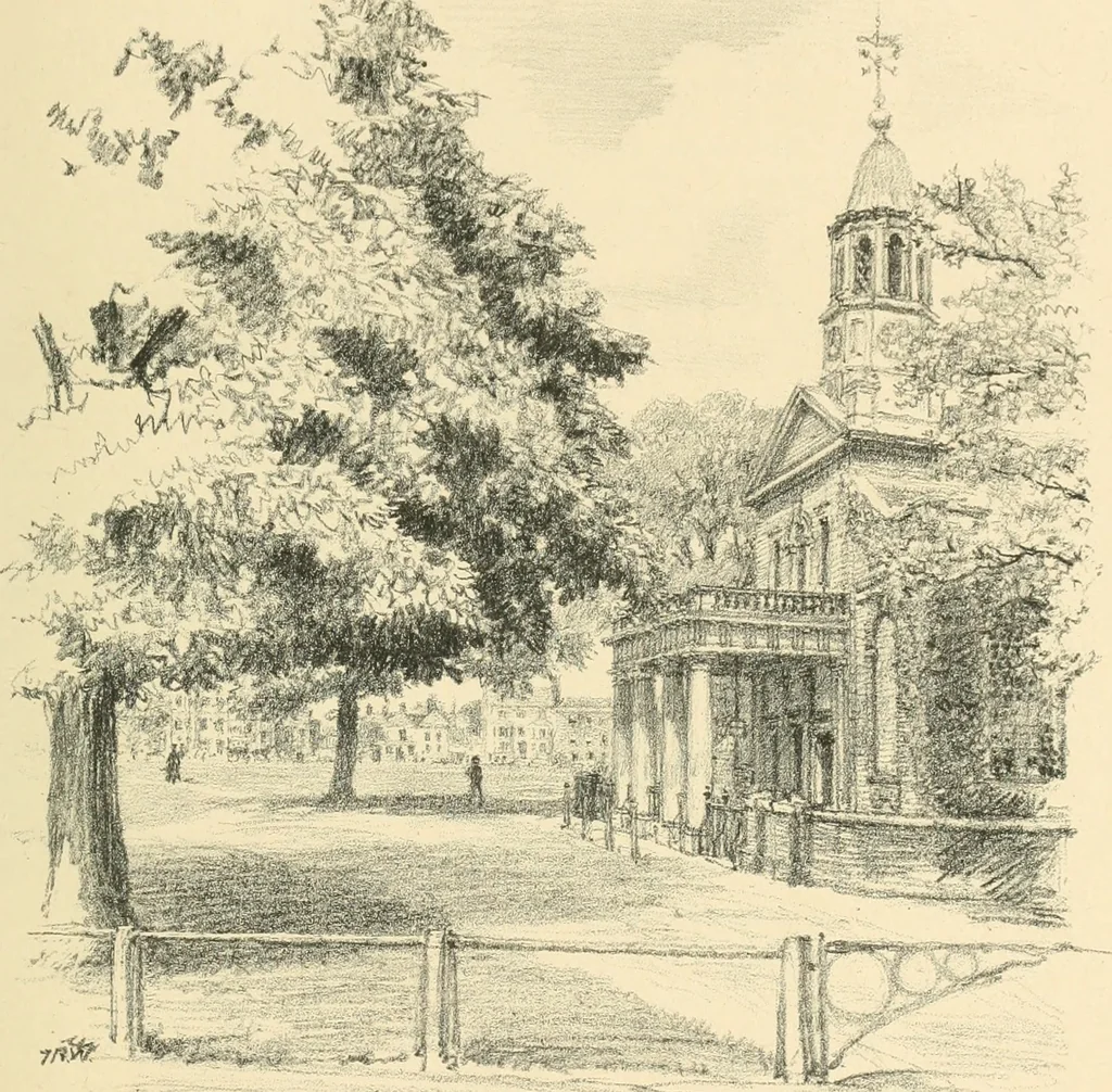 An illustration from Architectural remains of Richmond, Twickenham, Kew, Petersham, and Mortlake;, 1900, leaf 182