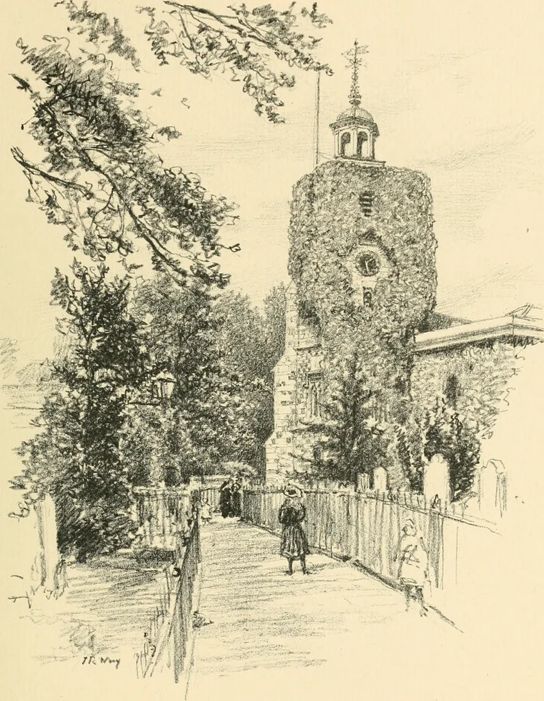 An illustration from Architectural remains of Richmond, Twickenham, Kew, Petersham, and Mortlake;, 1900, leaf 196