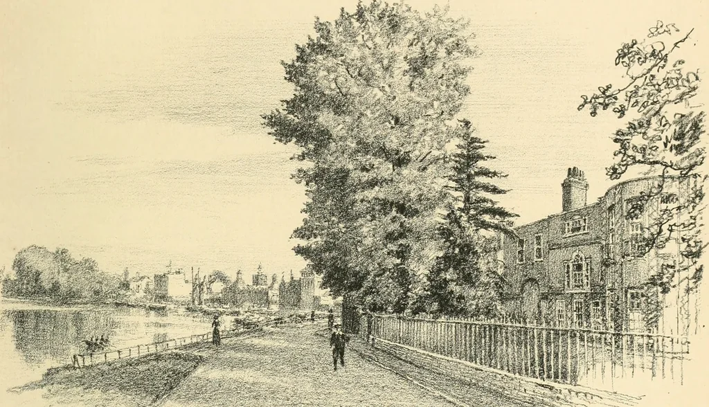 An illustration from Architectural remains of Richmond, Twickenham, Kew, Petersham, and Mortlake;, 1900, leaf 204