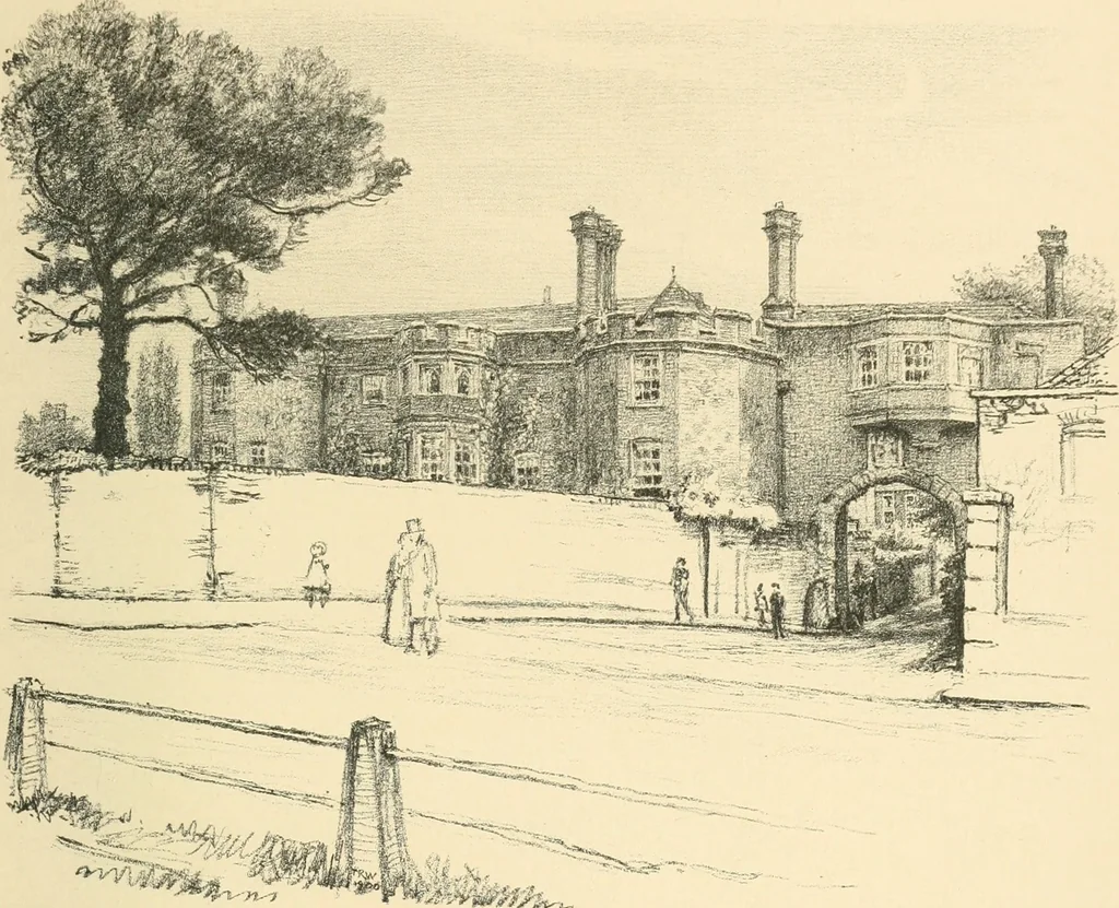 An illustration from Architectural remains of Richmond, Twickenham, Kew, Petersham, and Mortlake;, 1900, leaf 26