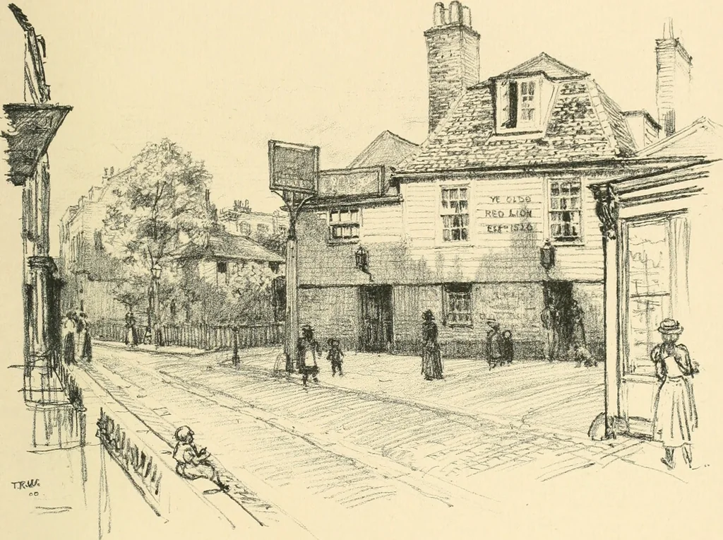 An illustration from Architectural remains of Richmond, Twickenham, Kew, Petersham, and Mortlake;, 1900, leaf 68