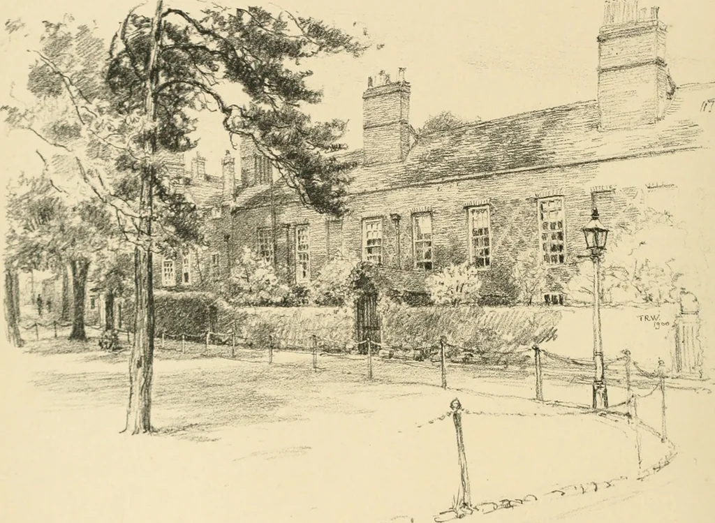 An illustration from Architectural remains of Richmond, Twickenham, Kew, Petersham, and Mortlake;, 1900, leaf 7