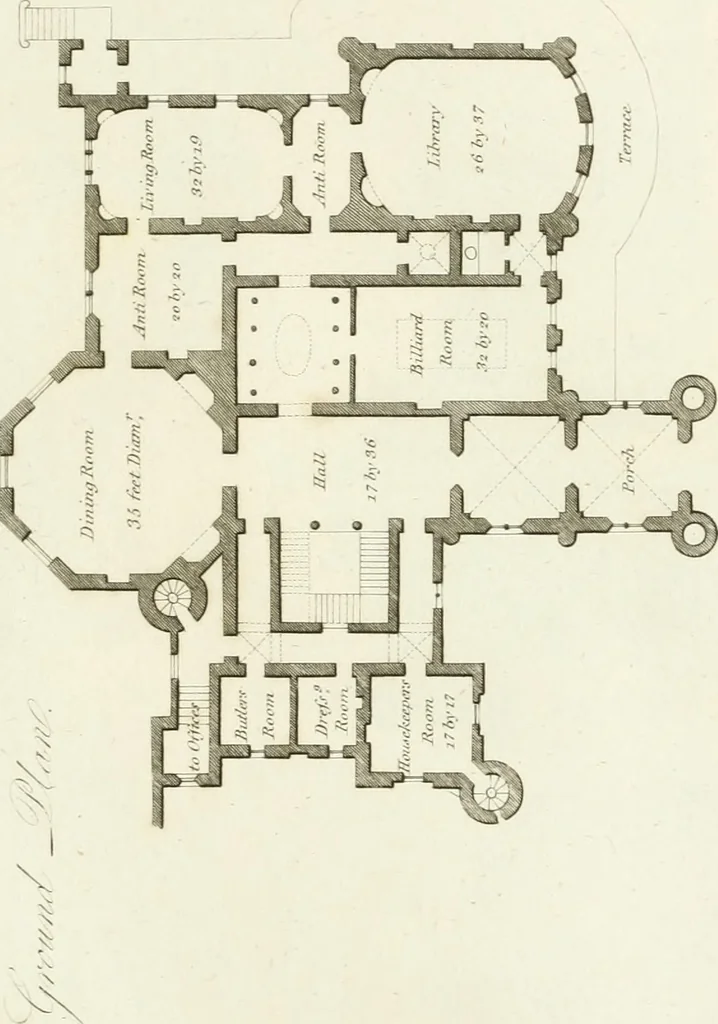 An illustration from Architectural sketches for cottages, rural dwellings, and villas, in the Grecian, Gothic, and fancy styles : with plans suitable to persons of genteel life and moderate fortune : preceded by some observations on scenery and character proper for picturesque buildings, 1805, leaf 100
