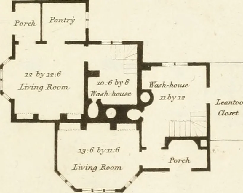 An illustration from Architectural sketches for cottages, rural dwellings, and villas, in the Grecian, Gothic, and fancy styles : with plans suitable to persons of genteel life and moderate fortune : preceded by some observations on scenery and character proper for picturesque buildings, 1805, leaf 38