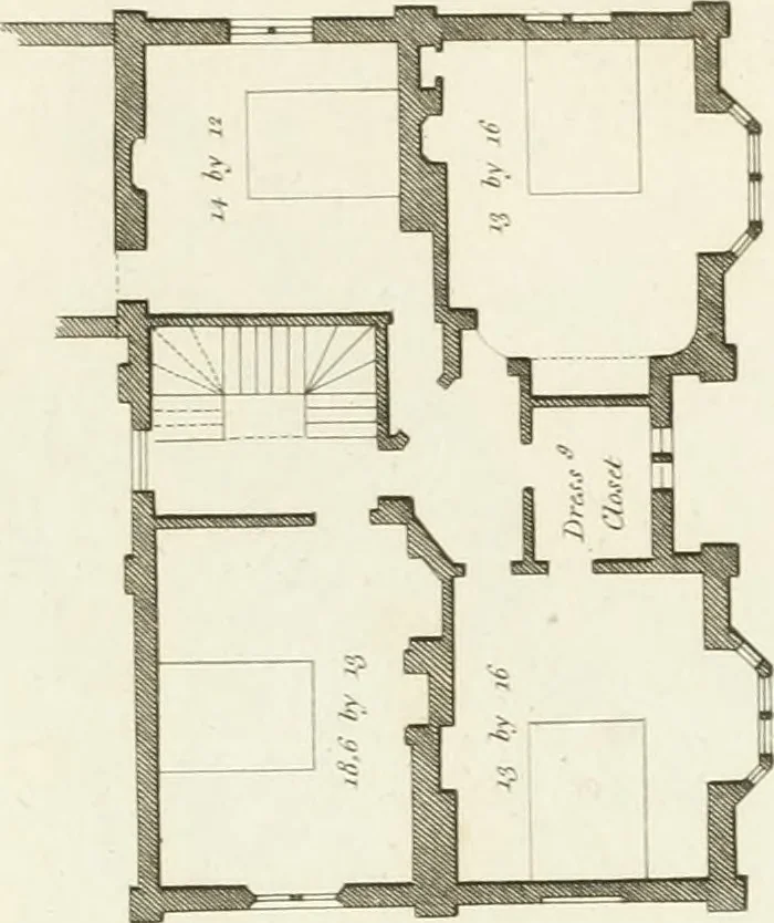 An illustration from Architectural sketches for cottages, rural dwellings, and villas, in the Grecian, Gothic, and fancy styles : with plans suitable to persons of genteel life and moderate fortune : preceded by some observations on scenery and character proper for picturesque buildings, 1805, leaf 68