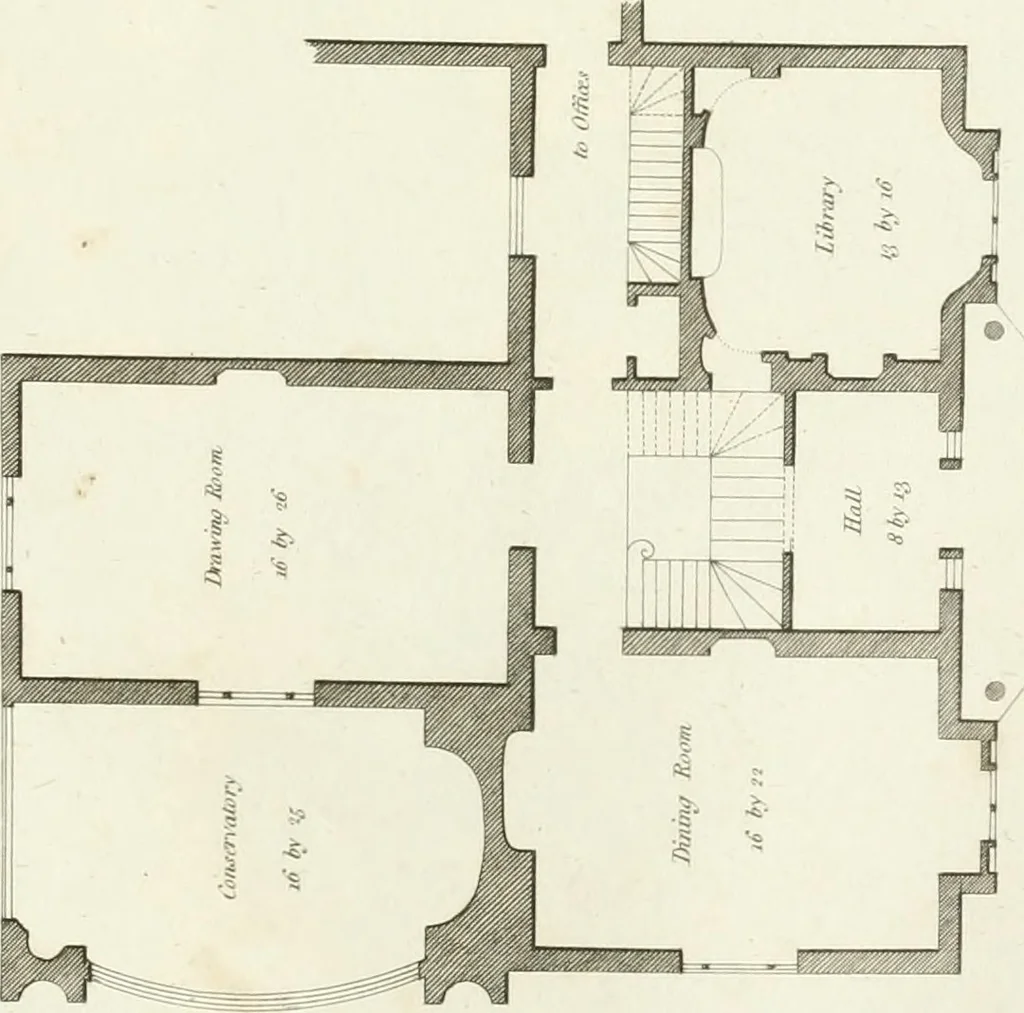 An illustration from Architectural sketches for cottages, rural dwellings, and villas, in the Grecian, Gothic, and fancy styles : with plans suitable to persons of genteel life and moderate fortune : preceded by some observations on scenery and character proper for picturesque buildings, 1805, leaf 72