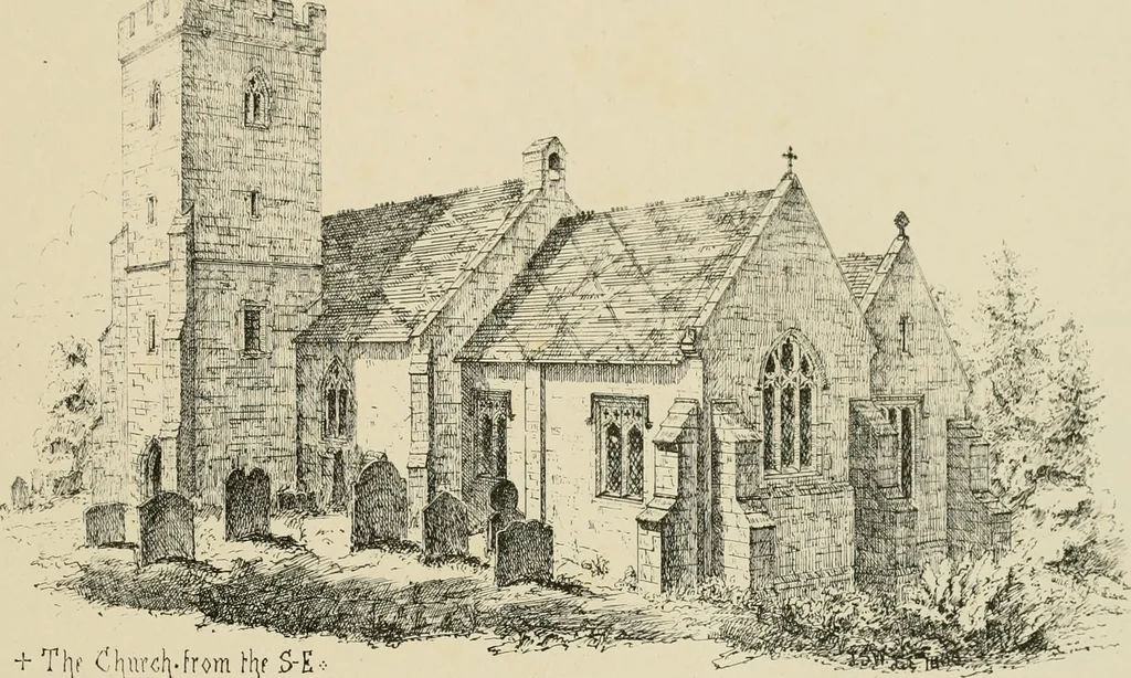 An illustration from Architectural sketches, ecclesiastical, secular, and domestic, in Worcestershire and its borders, with historical and descriptive notes, 1862, leaf 28