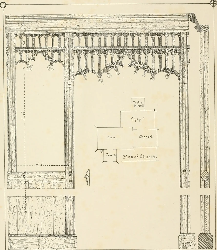 An illustration from Architectural sketches, ecclesiastical, secular, and domestic, in Worcestershire and its borders, with historical and descriptive notes, 1862, leaf 31