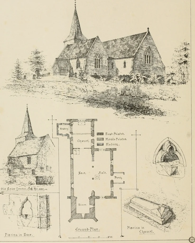 An illustration from Architectural sketches, ecclesiastical, secular, and domestic, in Worcestershire and its borders, with historical and descriptive notes, 1862, leaf 39