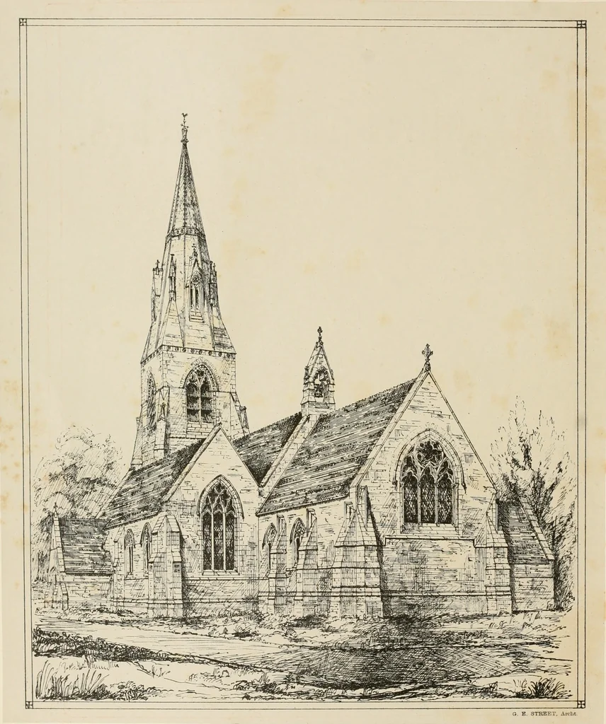 An illustration from Architectural sketches, ecclesiastical, secular, and domestic, in Worcestershire and its borders, with historical and descriptive notes, 1862, leaf 9