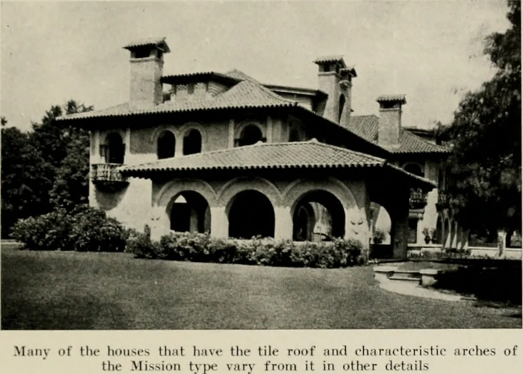 An illustration from Architectural styles for country houses: the characteristics and merits of various types of architecture as set forth by enthusiastic advocates, 1912, leaf 108
