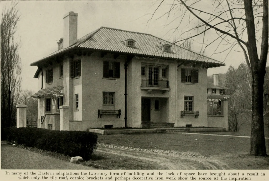 An illustration from Architectural styles for country houses: the characteristics and merits of various types of architecture as set forth by enthusiastic advocates, 1912, leaf 119