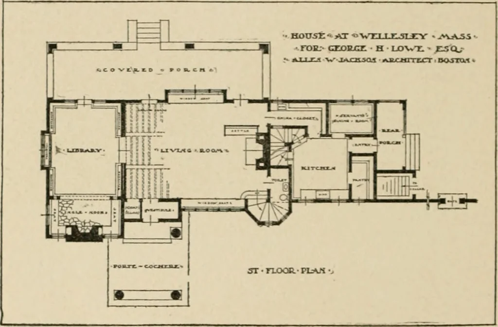 An illustration from Architectural styles for country houses: the characteristics and merits of various types of architecture as set forth by enthusiastic advocates, 1912, leaf 127