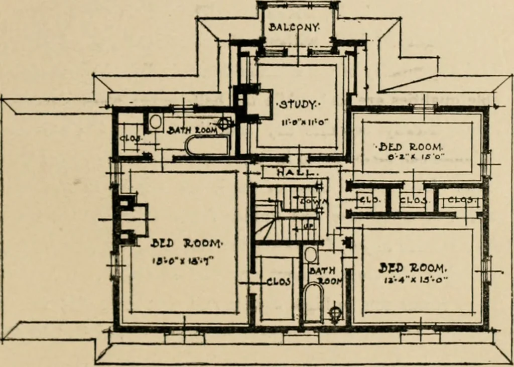 An illustration from Architectural styles for country houses: the characteristics and merits of various types of architecture as set forth by enthusiastic advocates, 1912, leaf 150