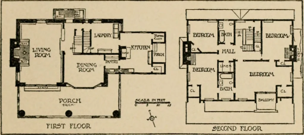 An illustration from Architectural styles for country houses: the characteristics and merits of various types of architecture as set forth by enthusiastic advocates, 1912, leaf 188
