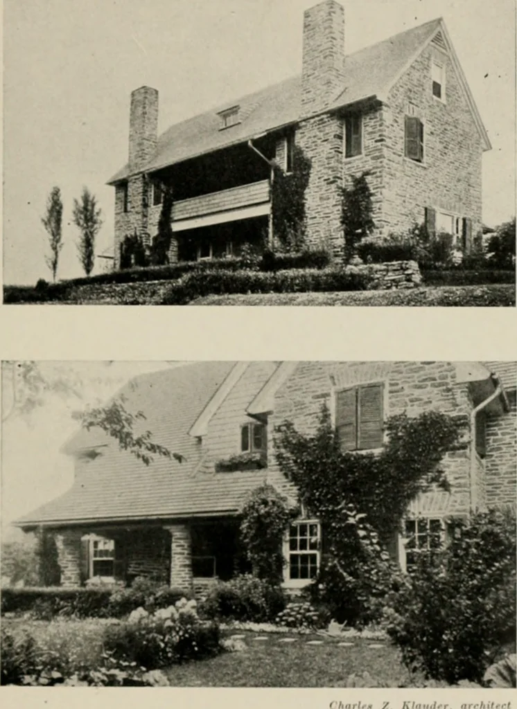 An illustration from Architectural styles for country houses: the characteristics and merits of various types of architecture as set forth by enthusiastic advocates, 1912, leaf 192