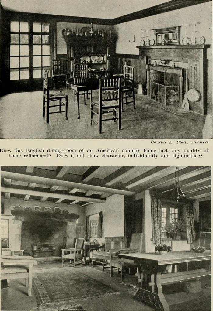 An illustration from Architectural styles for country houses: the characteristics and merits of various types of architecture as set forth by enthusiastic advocates, 1912, leaf 46