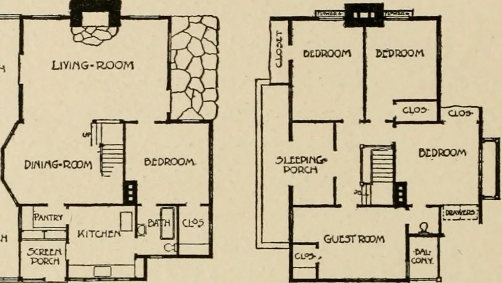 An illustration from Architectural styles for country houses: the characteristics and merits of various types of architecture as set forth by enthusiastic advocates, 1912, leaf 63