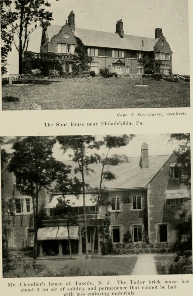 An illustration from Architectural styles for country houses: the characteristics and merits of various types of architecture as set forth by enthusiastic advocates, 1912, leaf 92