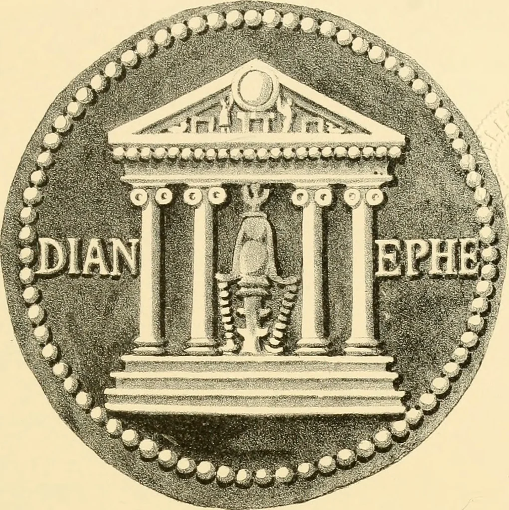 An illustration from Architectura numismatica; or, Architectural medals of classic antiquity: illustrated and explained by comparison with the monuments and the descriptions of ancient authors, and copious text. One hundred lithographs and woodcuts, 1859, leaf 154