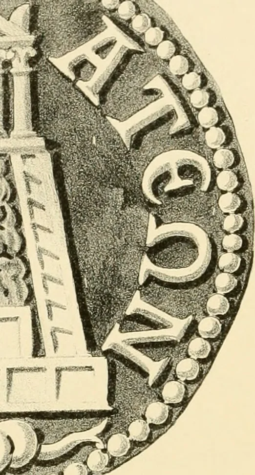 An illustration from Architectura numismatica; or, Architectural medals of classic antiquity: illustrated and explained by comparison with the monuments and the descriptions of ancient authors, and copious text. One hundred lithographs and woodcuts, 1859, leaf 209