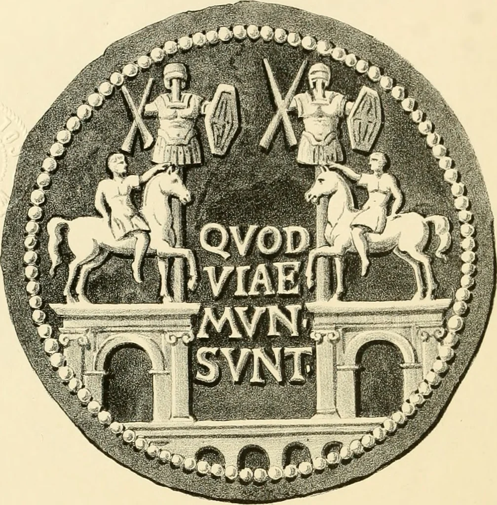 An illustration from Architectura numismatica; or, Architectural medals of classic antiquity: illustrated and explained by comparison with the monuments and the descriptions of ancient authors, and copious text. One hundred lithographs and woodcuts, 1859, leaf 339