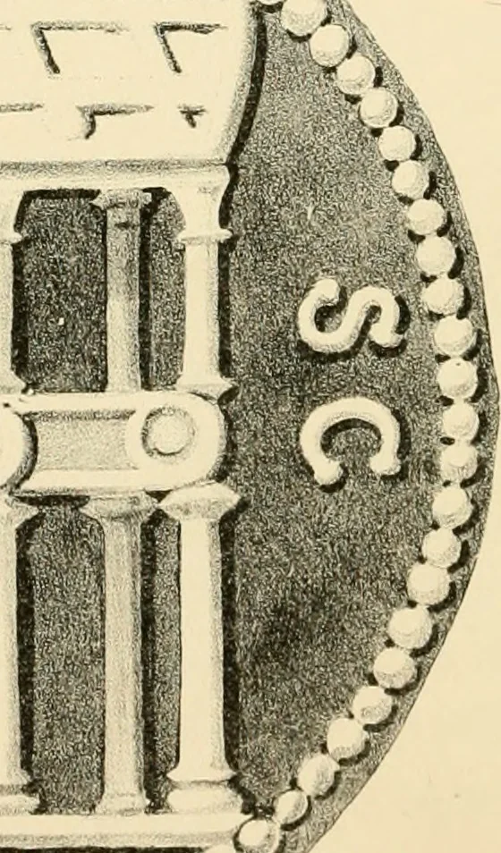 An illustration from Architectura numismatica; or, Architectural medals of classic antiquity: illustrated and explained by comparison with the monuments and the descriptions of ancient authors, and copious text. One hundred lithographs and woodcuts, 1859, leaf 375