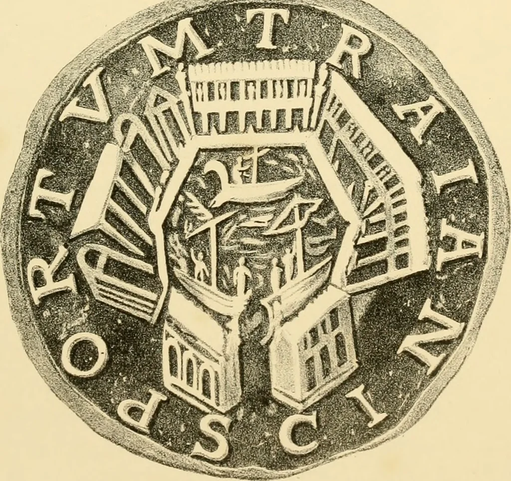 An illustration from Architectura numismatica; or, Architectural medals of classic antiquity: illustrated and explained by comparison with the monuments and the descriptions of ancient authors, and copious text. One hundred lithographs and woodcuts, 1859, leaf 472